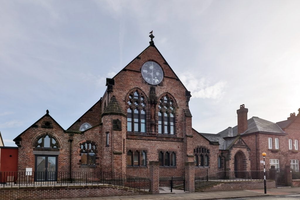St Bernard's Catholic Church on Kingsley Road in Toxteth, Liverpool is one of the few surviving Victorian buildings in the area