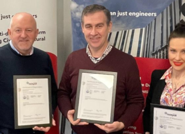 Director of Sutcliffe Civil and Structural Engineering Firm's, William Baldwin is pictured on the left next to Managing Director and Director, Jacqui Johnson